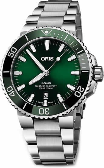 Swiss Luxury Replica ORIS AQUIS DATE GREEN DIAL ON BRACELET watch 01 733 7730 4157-07 8 24 05PEB